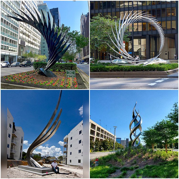stainless steel modern sculpture