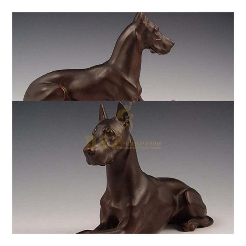 Brass Great Dane Dog Statue