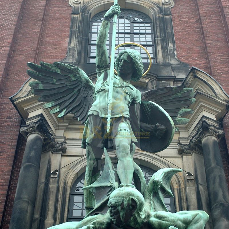 Bronze st michael the archangel outdoor statue