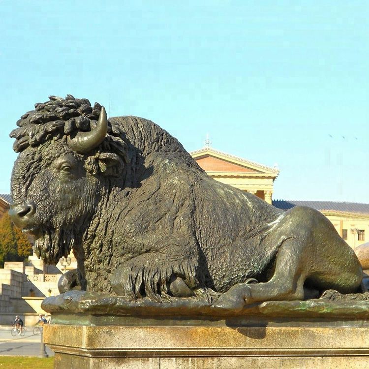 bronze bison sculpture