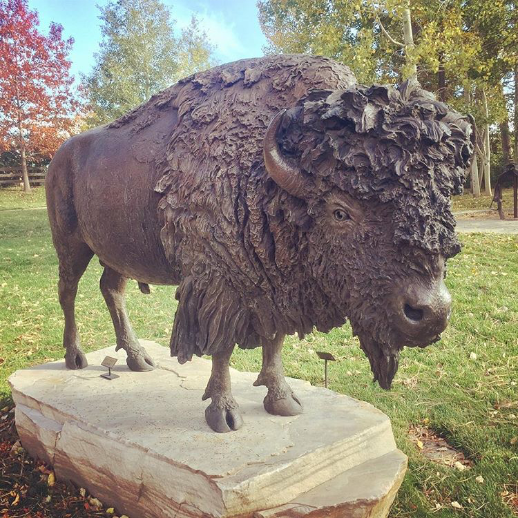 Large size bison statue