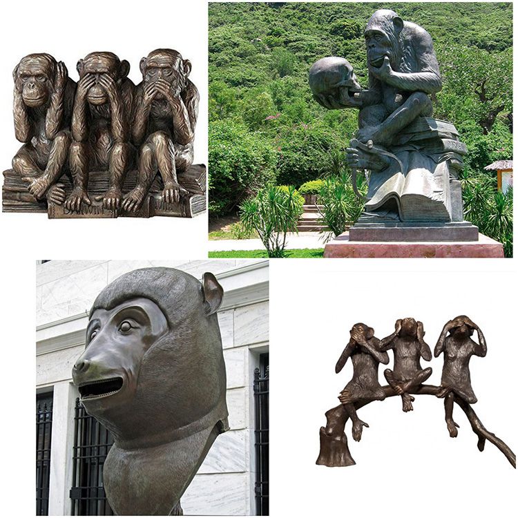 3 wise monkey statues