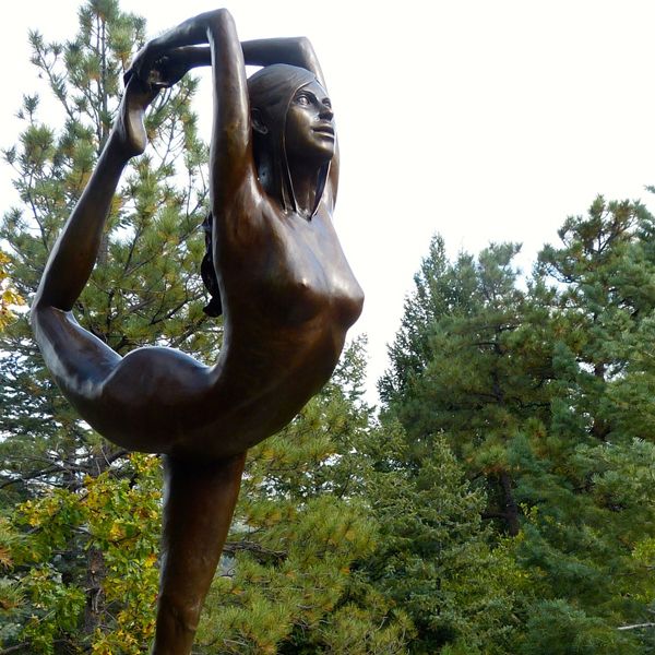 bronze yoga statue