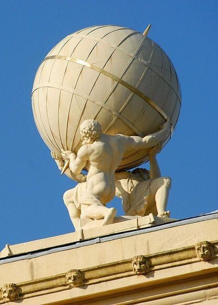 Atlas holding the world statue