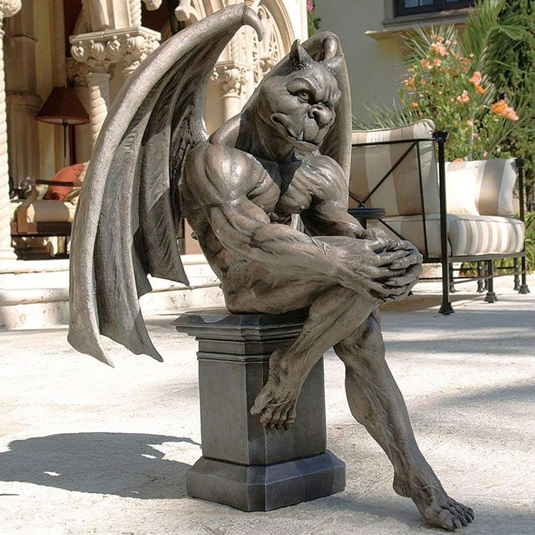 large garden gargoyle statue