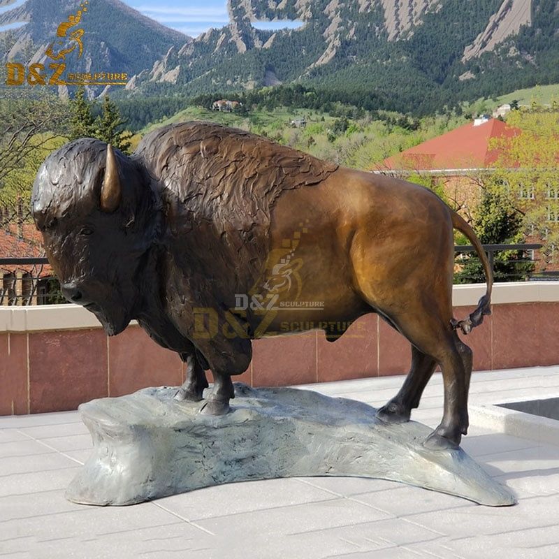 Swamp type outdoor buffalo statue