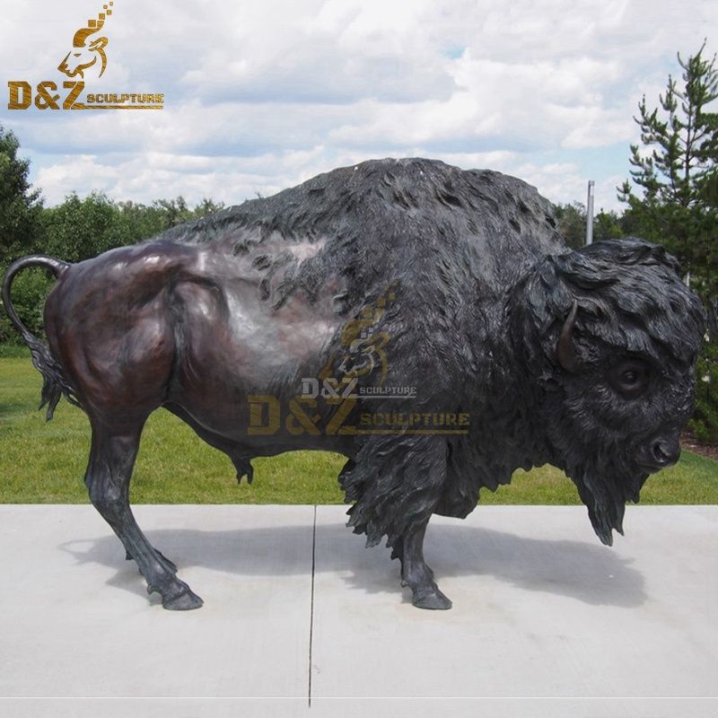 large bronze buffalo statue for yard