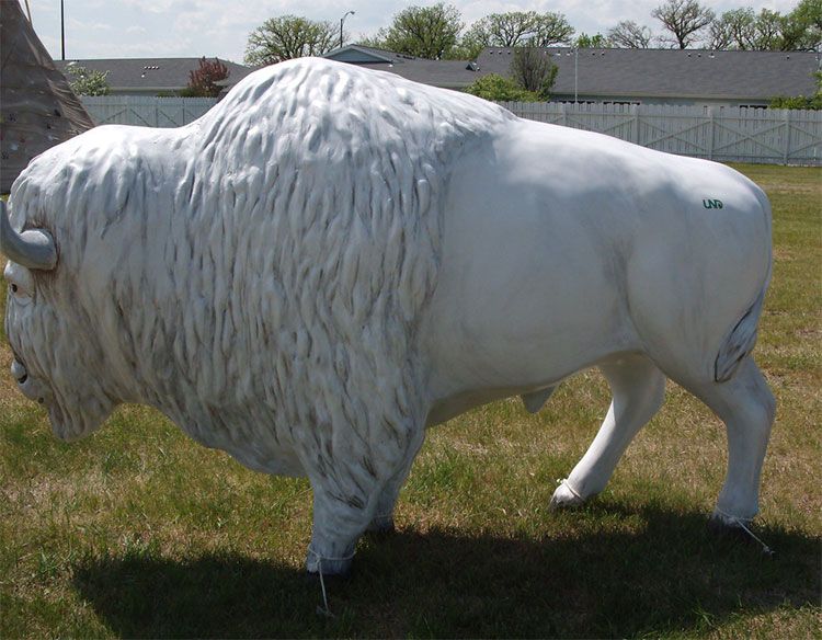 giant white buffalo statuee
