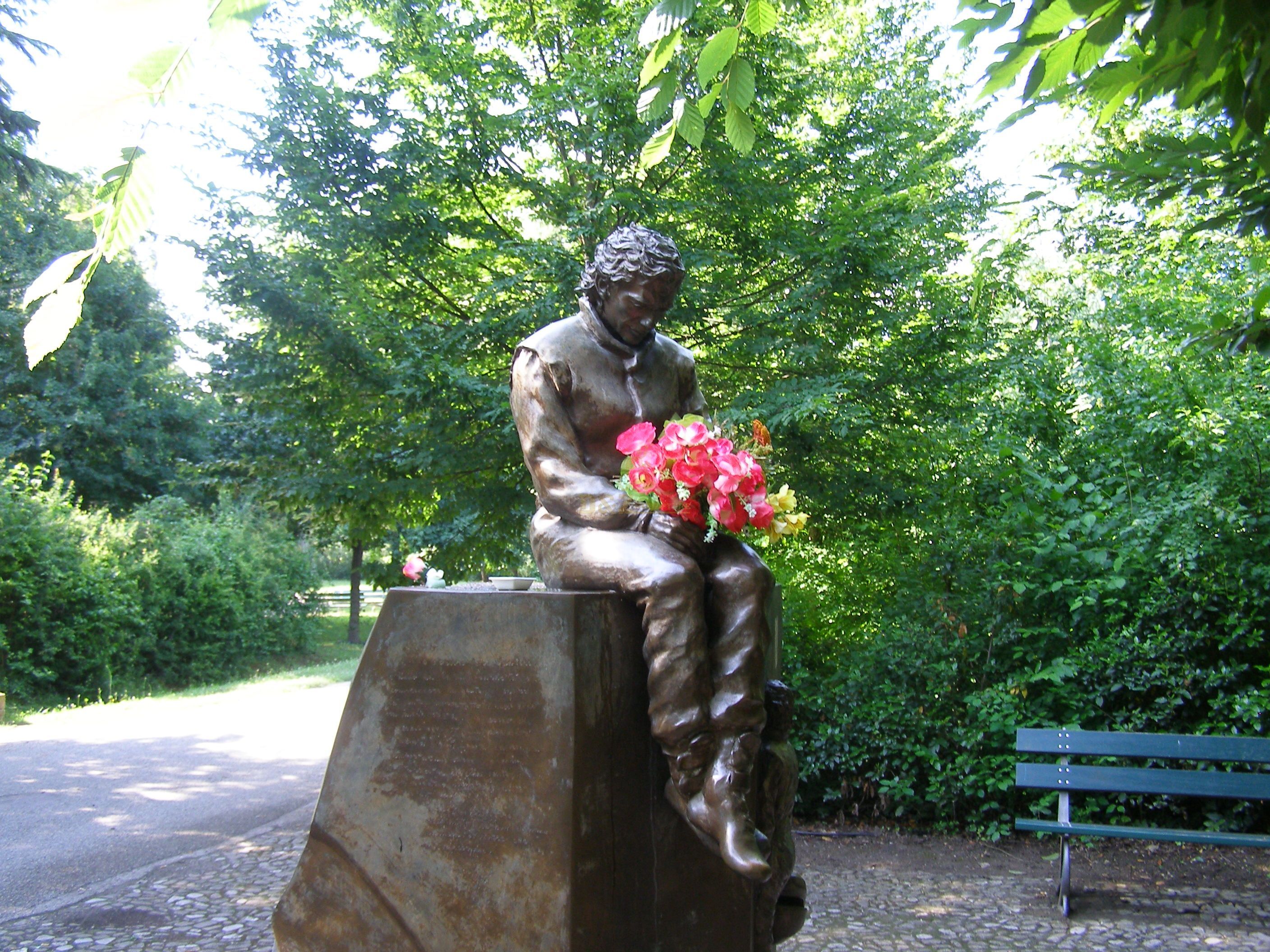 the statue of Senna at Imola