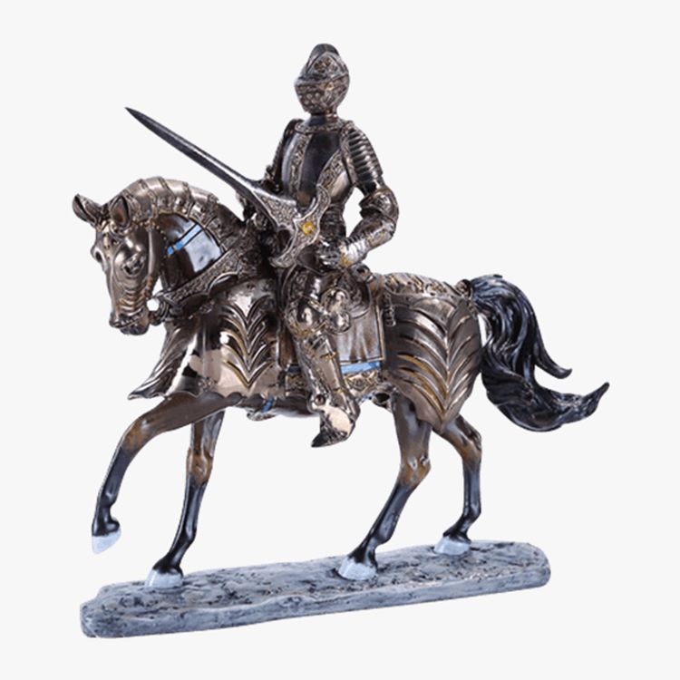 metal knight figurines