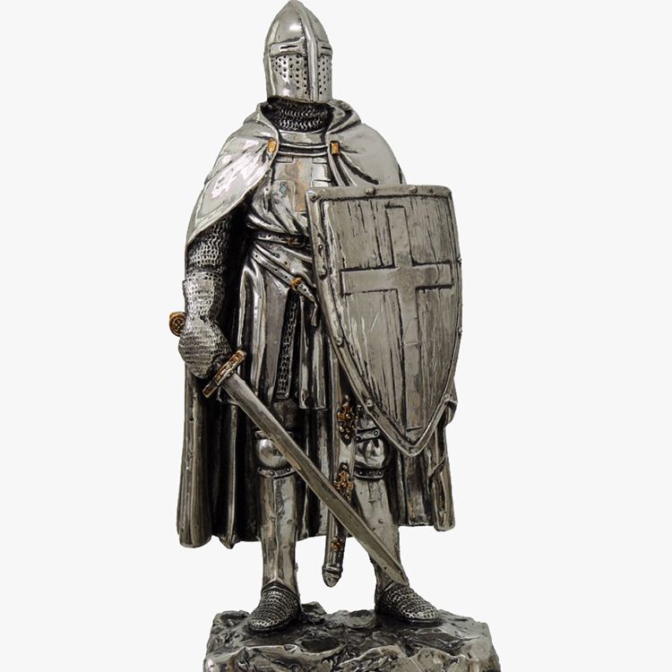 antique metal knight statue