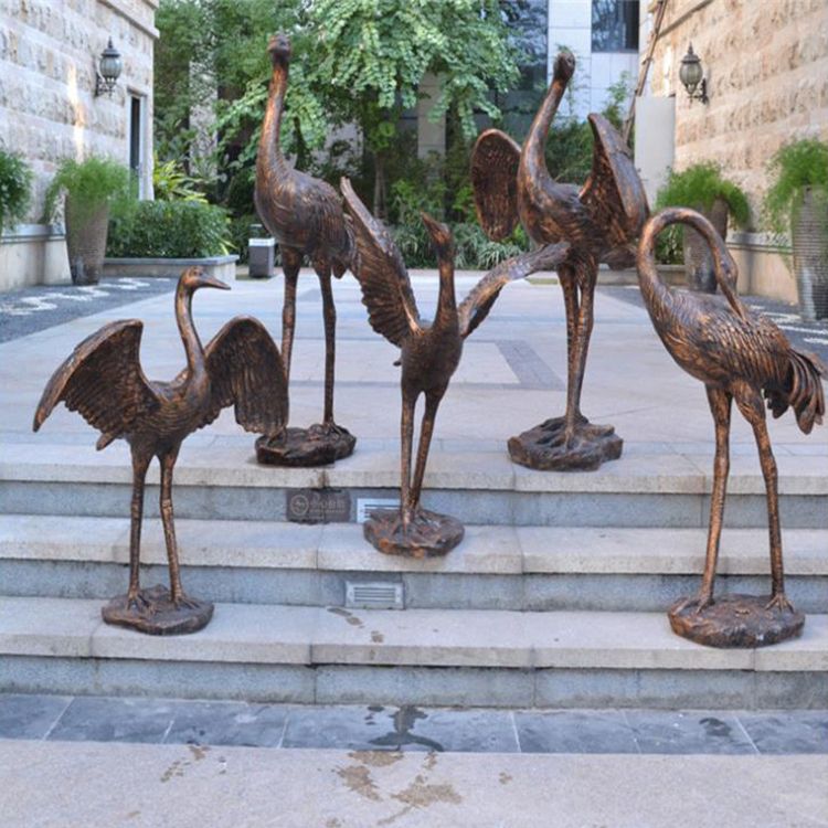 large outdoor crane statues