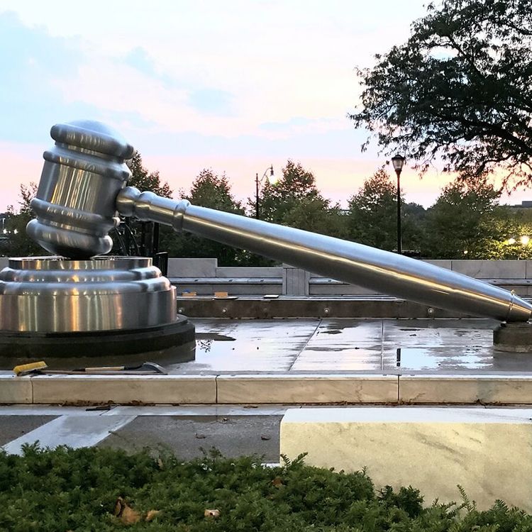 giant gavel sculpture