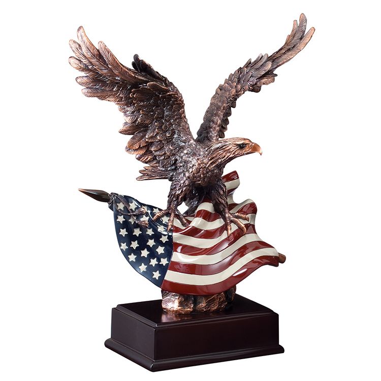 eagle with american flag statue