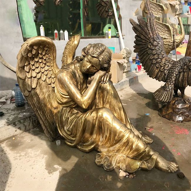 sleeping angel garden statue