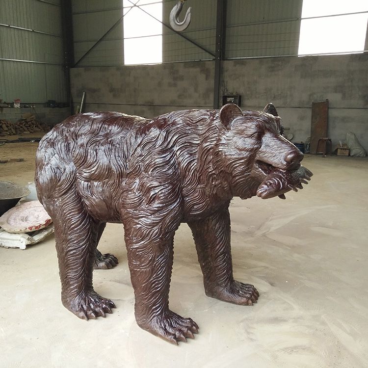 fishing bear garden statue