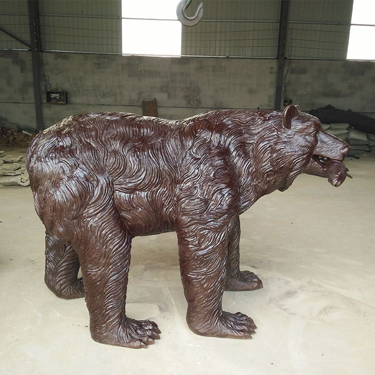 bear and fish statue