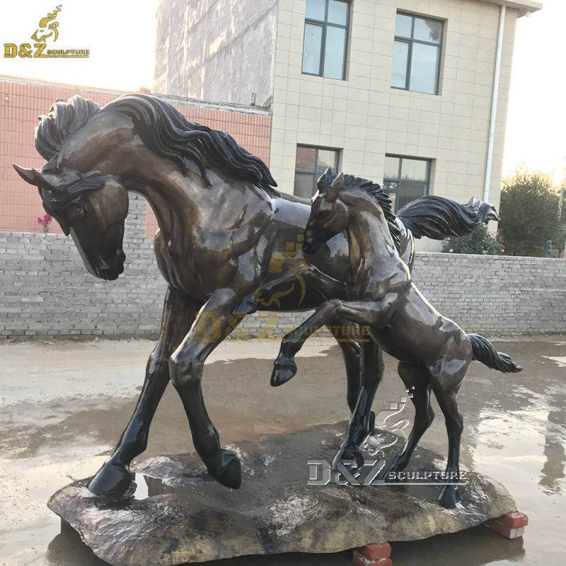 mare and foal statue