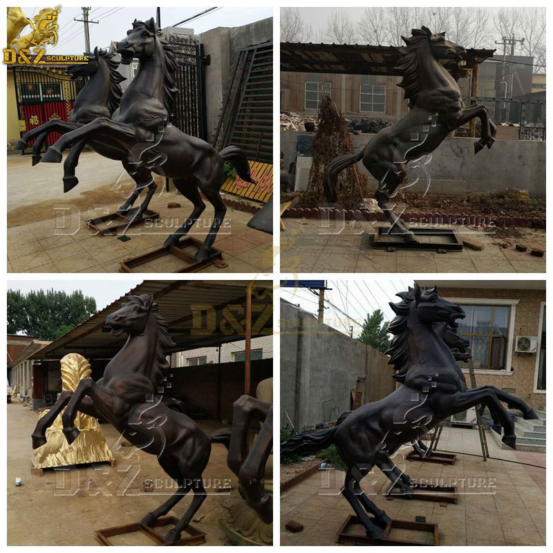 horse statue standing on two legs