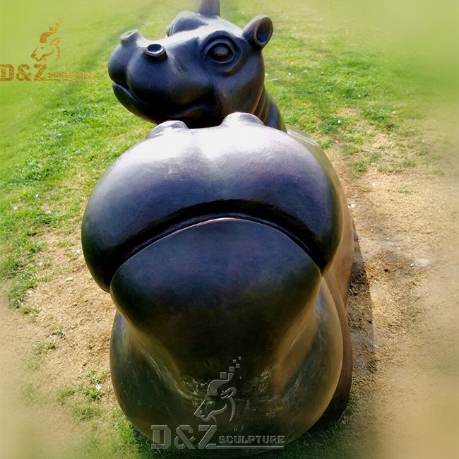 bronze hippo statue