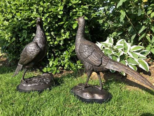 metal pheasant sculpture