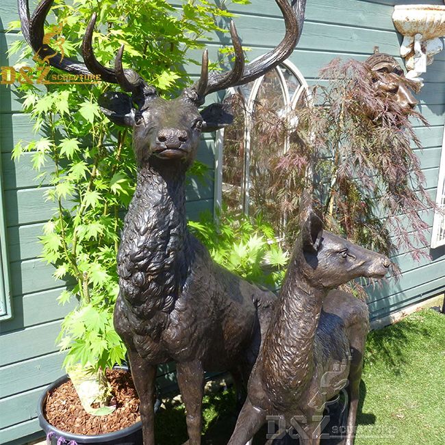 bronze deer statue life size