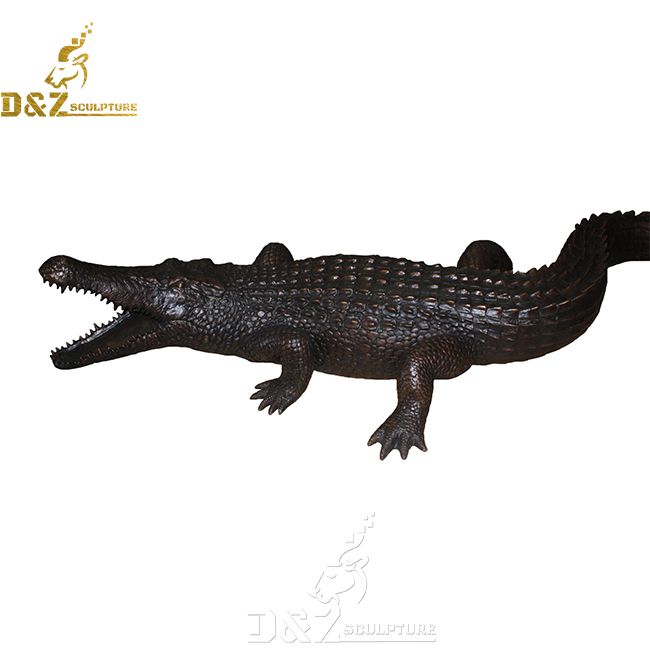 bronze alligator sculpture