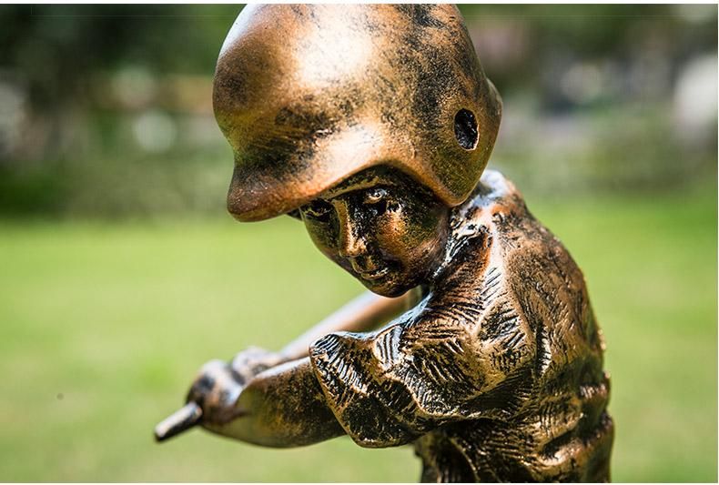 baseball boy player garden statue