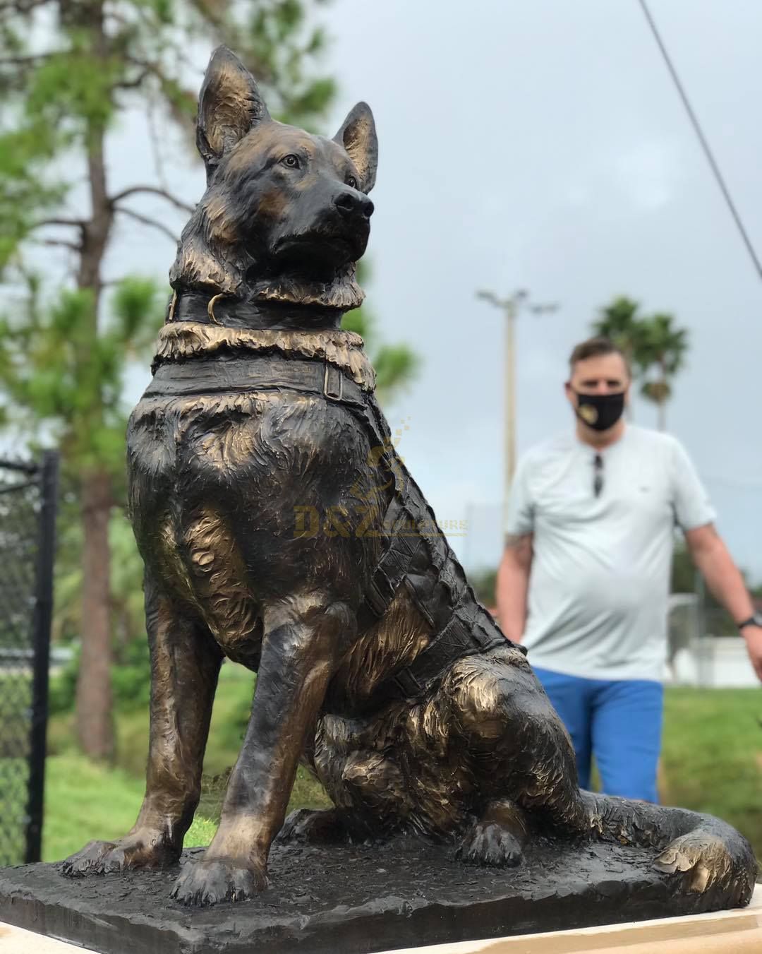 german shepherd garden statue