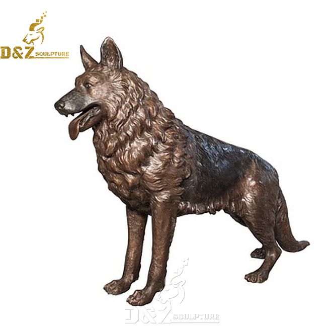 bronze german shepherd statue