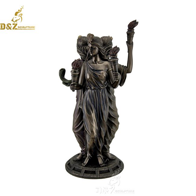 hecate goddess bronze statue