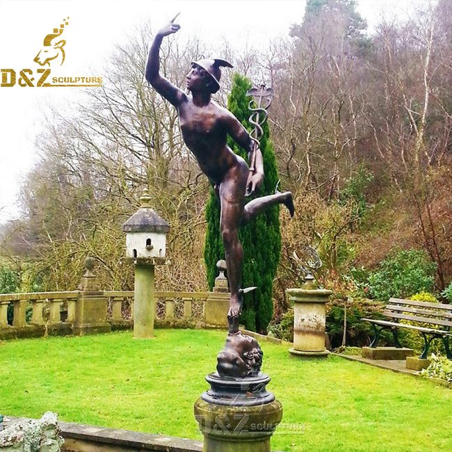 bronze flying mercury statue