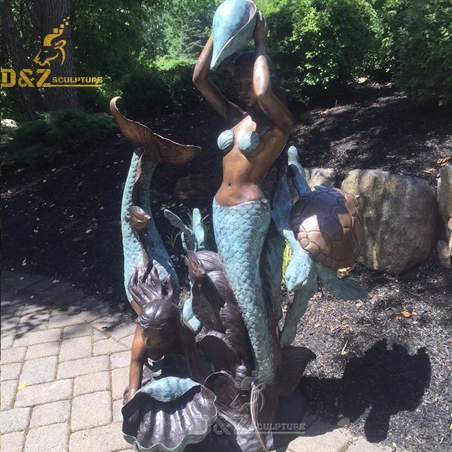 outdoor mermaid garden water fountain
