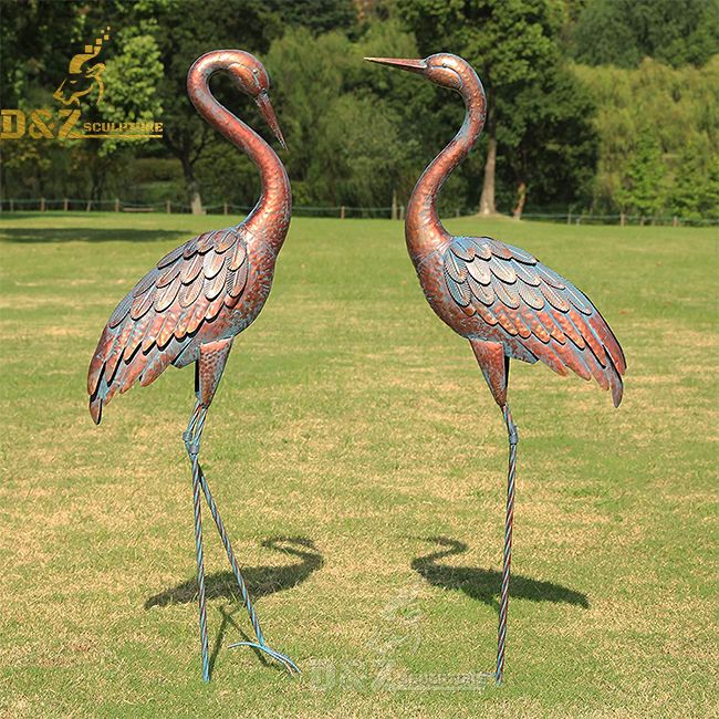  metal heron garden statue