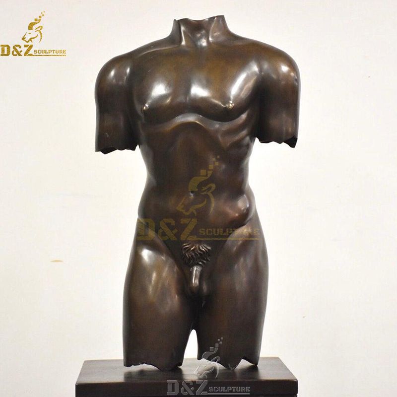 bronze male torso sculpture