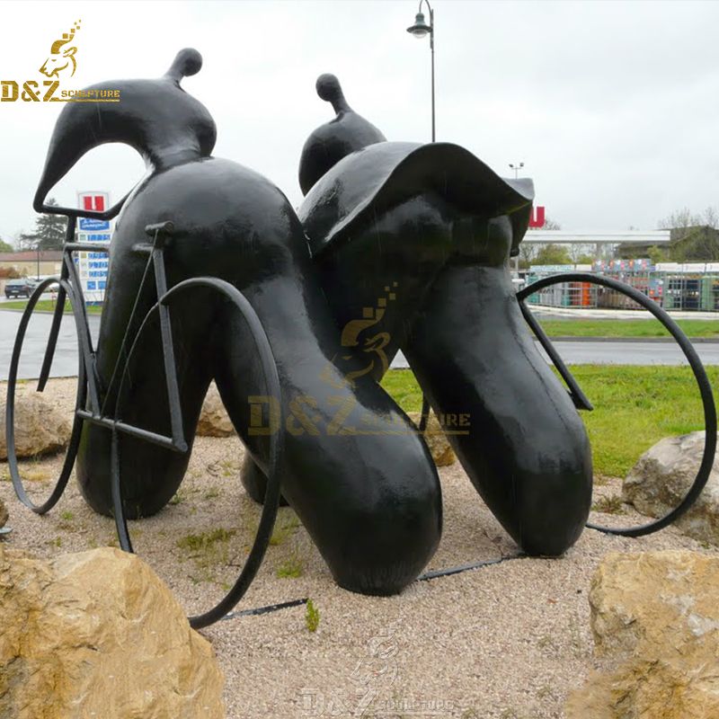 bronze cyclist sculpture