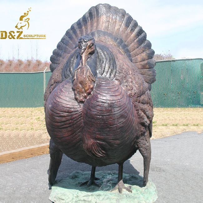 outdoor bronze turkey statue