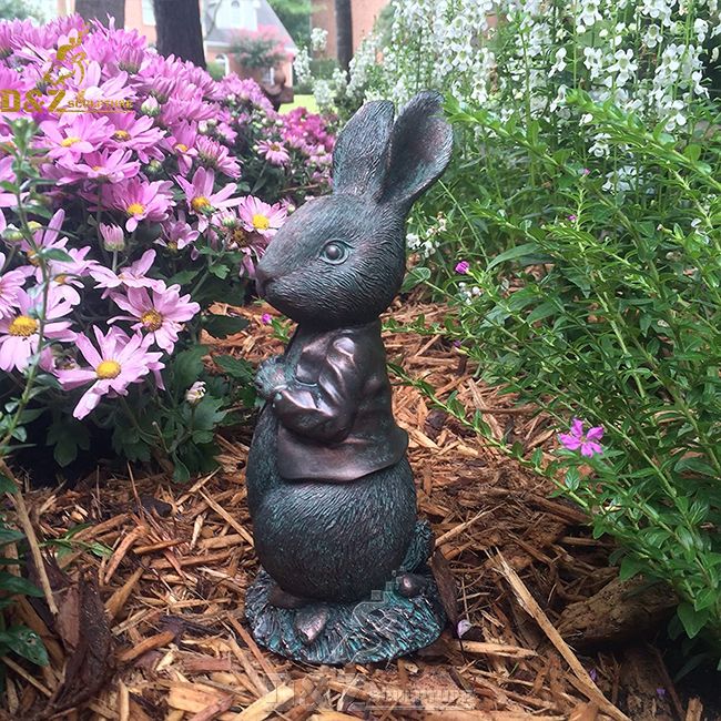 large peter rabbit bronze garden ornament