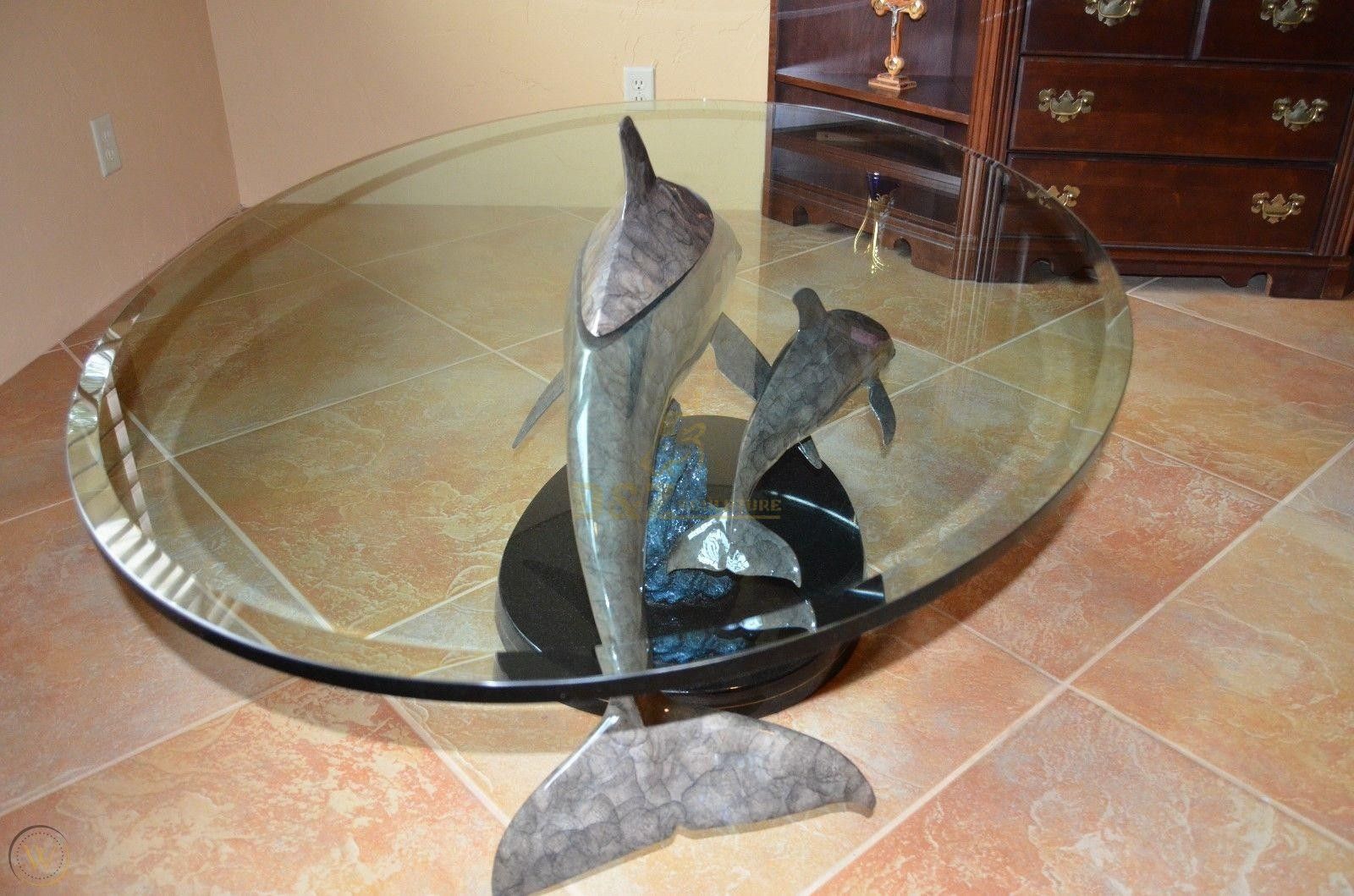 dolphin table with glass top