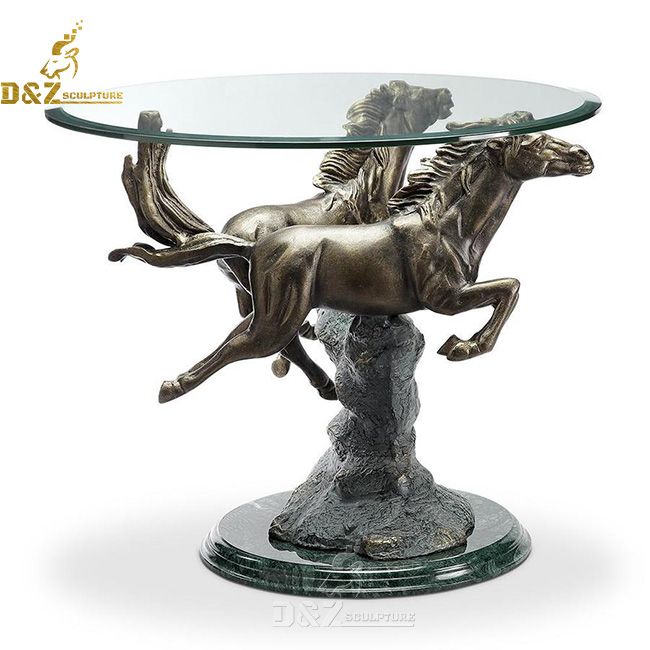 coffee table with horses