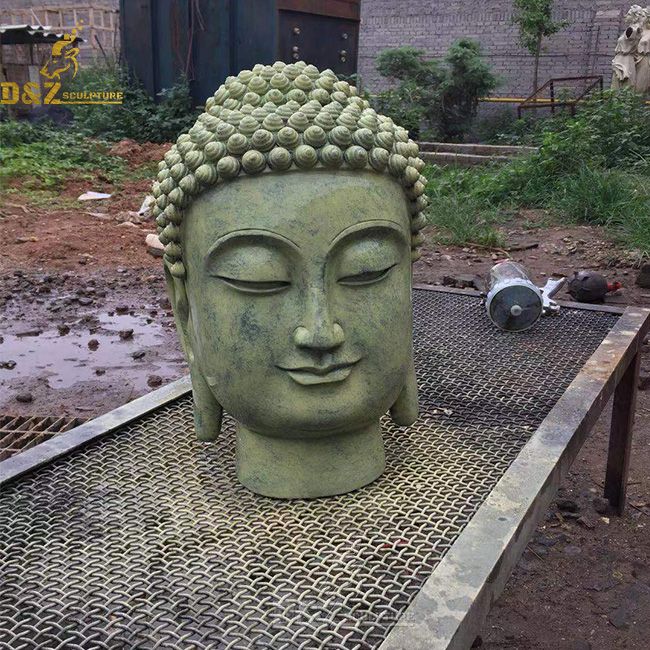 large buddha head statue