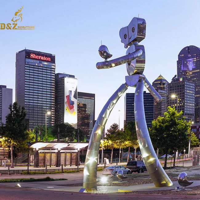 the traveling man robot sculpture dallas