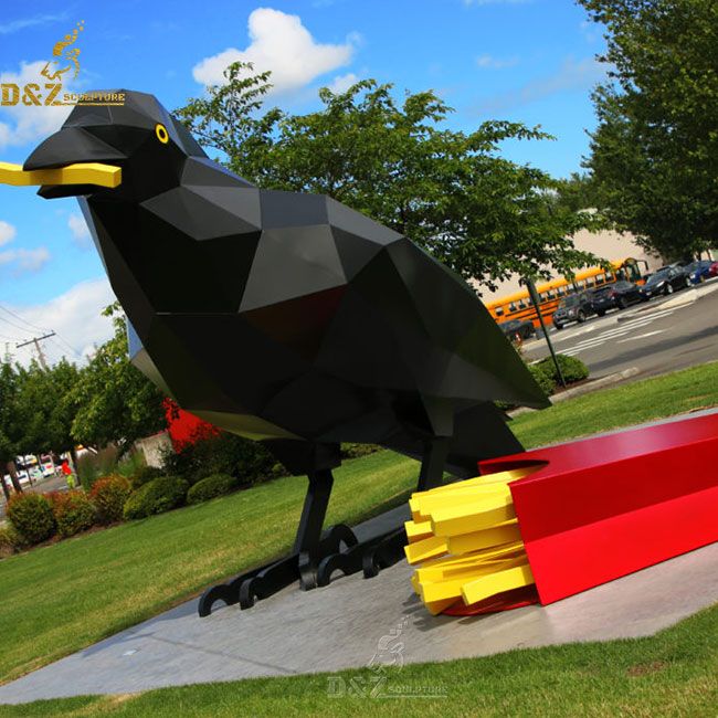 outdoor crow statue