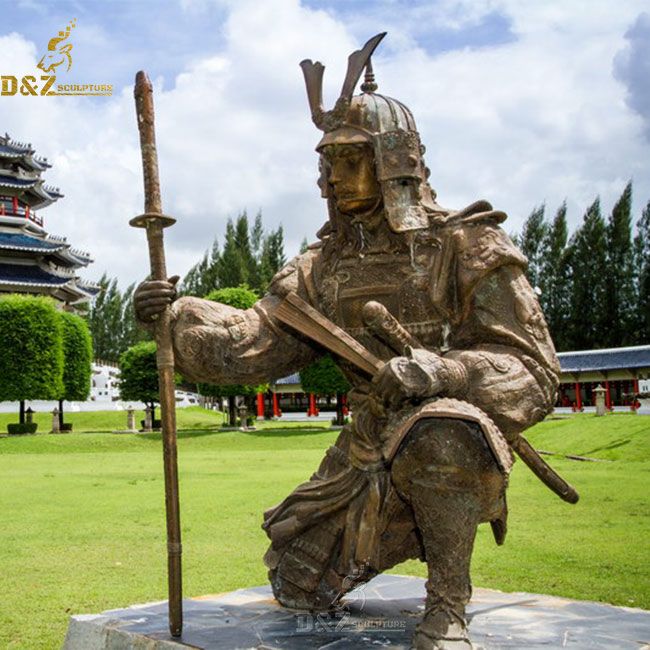 bronze samurai warrior statue