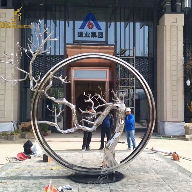 large metal ring sculpture