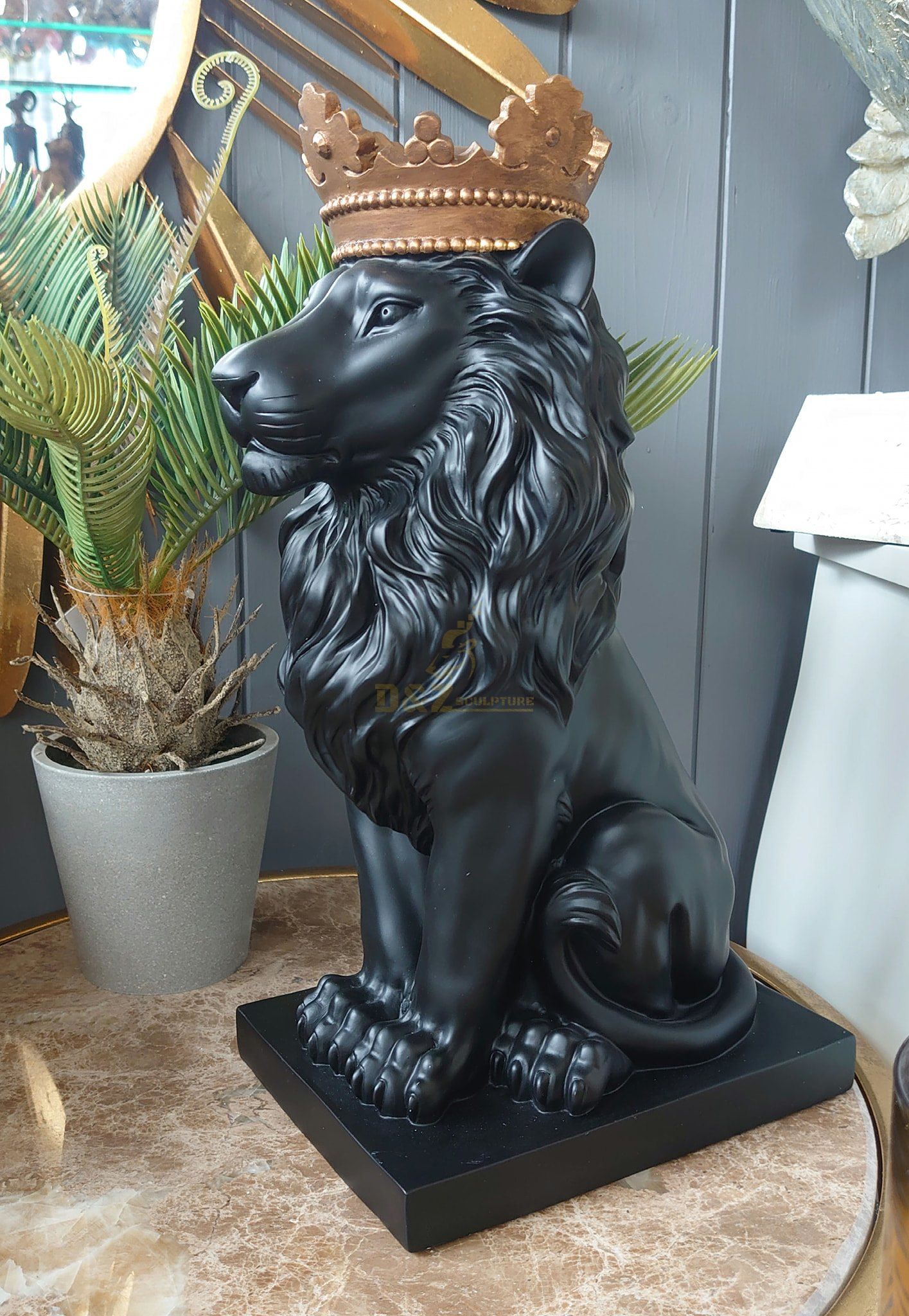 Black Lion Statue