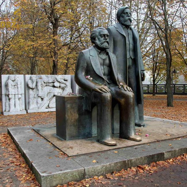 Bronze Marx and Engels statue