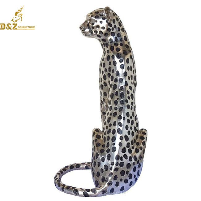 large sitting leopard statue home decor for sale