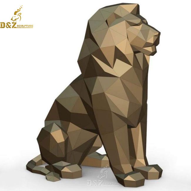 geometric lion statue