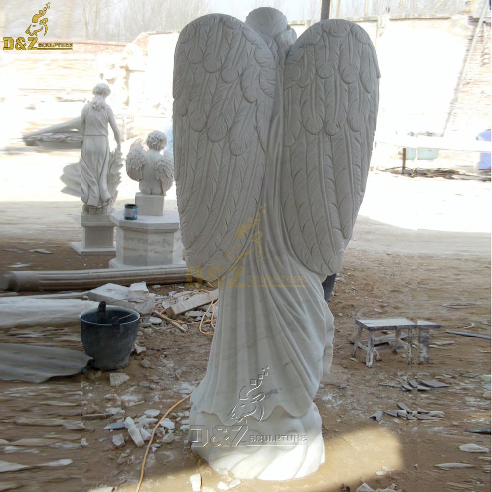 Large garden stone angel statue outdoor for sale